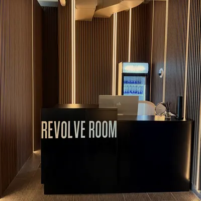 The Revolve Room reception desk